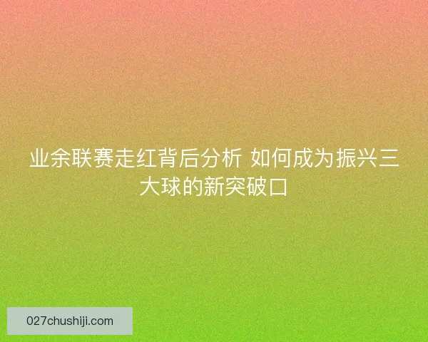 业余联赛走红背后分析 如何成为振兴三大球的新突破口