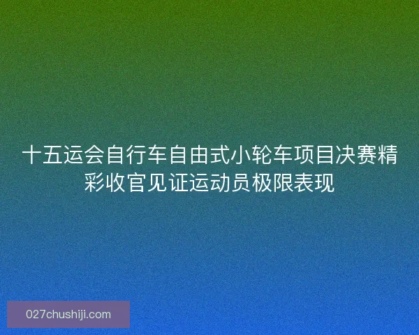 十五运会自行车自由式小轮车项目决赛精彩收官见证运动员极限表现